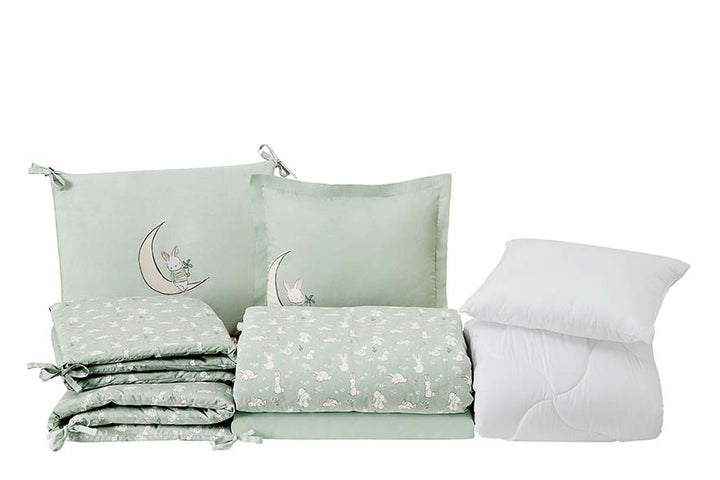 Rabbit Baby Sleep Set, 100% Cotton, 8 pieces set