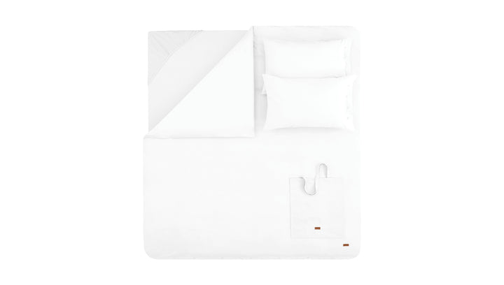 Povlečení Plain Set, s prostěradlem, na jednolůžko, z bavlny Renforcé, bílé, 160x220 cm
