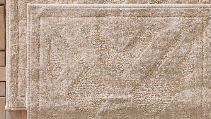 Milo Cotton Bath Mat Set, 2 pcs, Beige, 60x100 cm + 50x60 cm