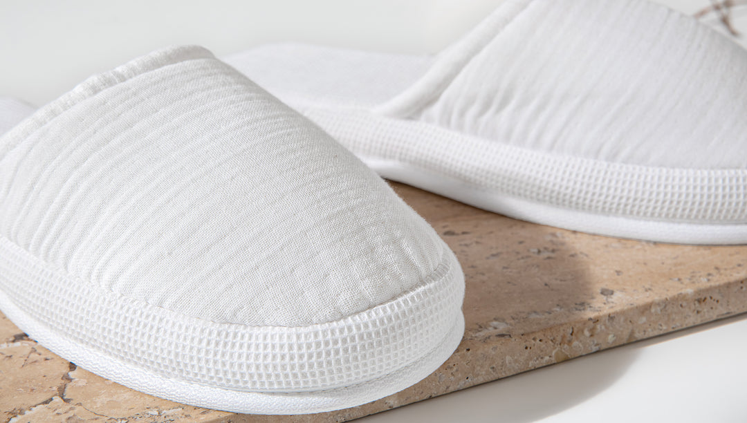 Pantofle Harold Waffle, bavlněný, bílé, 39-41