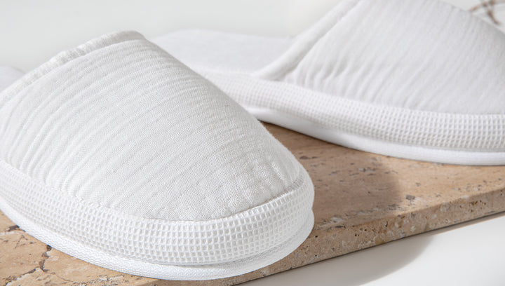 Pantofle Harold Waffle, bavlněný, bílé, 39-41