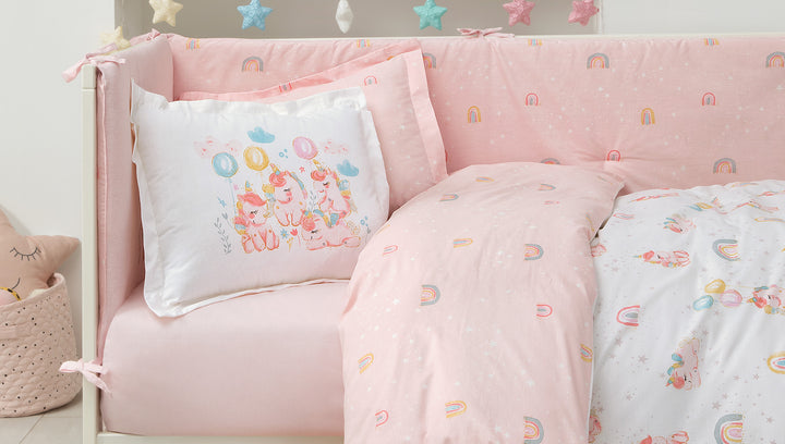 Set přikrývky a polštáře do dětské postýlky Unicorn, povlečení, prostěradla a povlaků na polštář