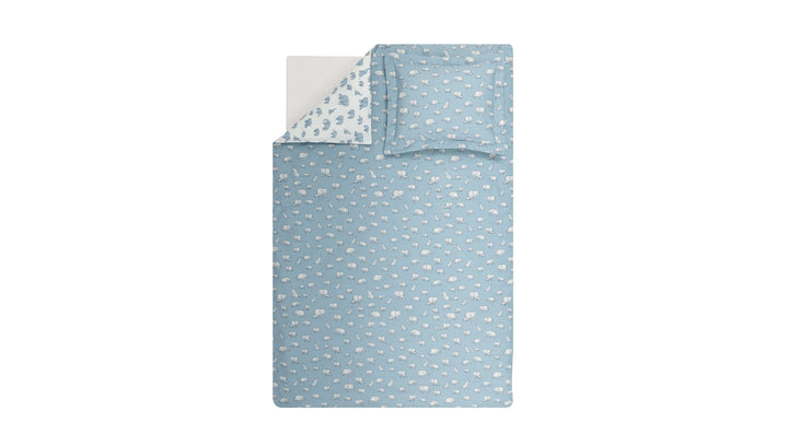 Baby Bedding Set Poovey, for Crib, 100% Renforcé Cotton, blue, 100x150 cm