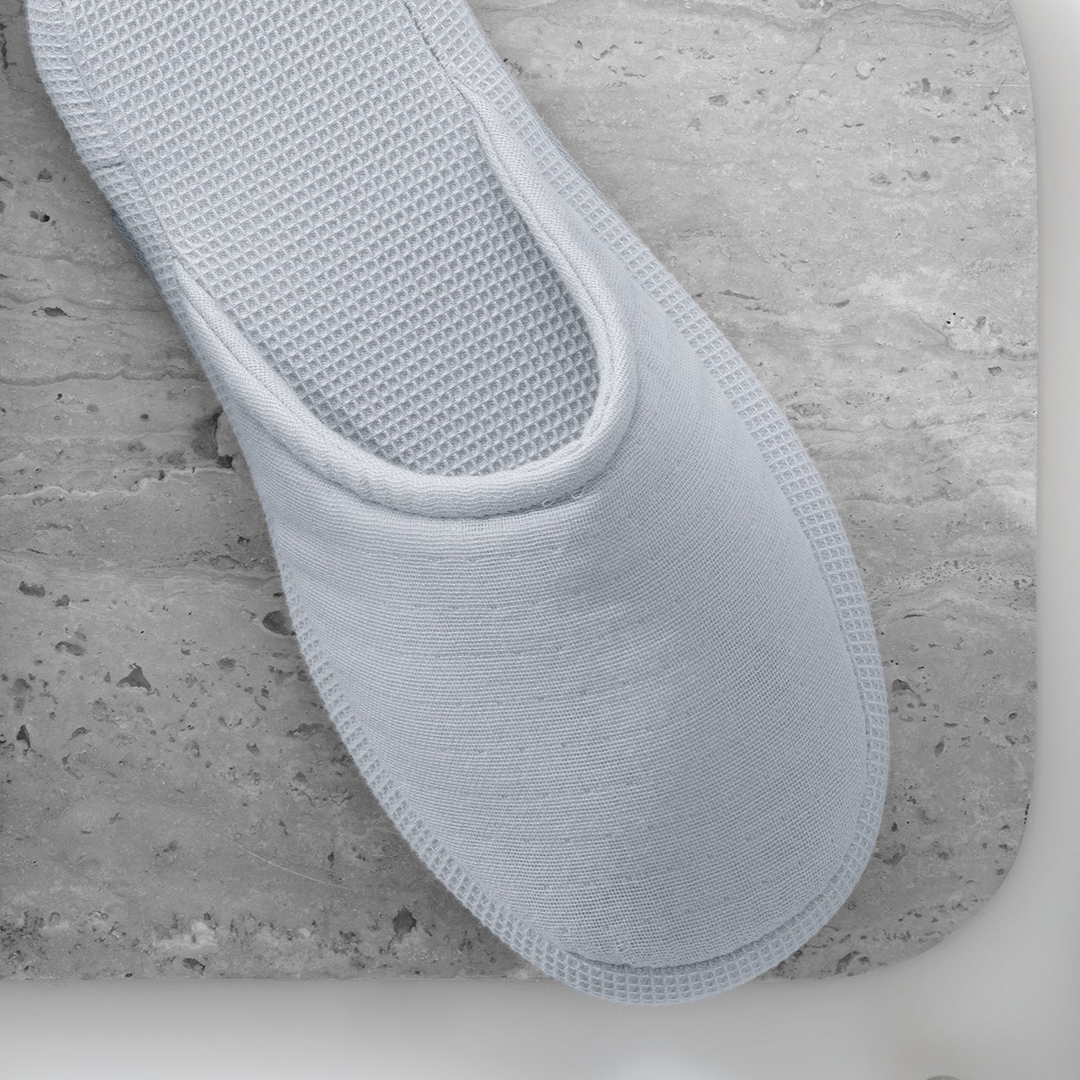 Waffle Slippers Harold, 100% Cotton, grey, size 36-38