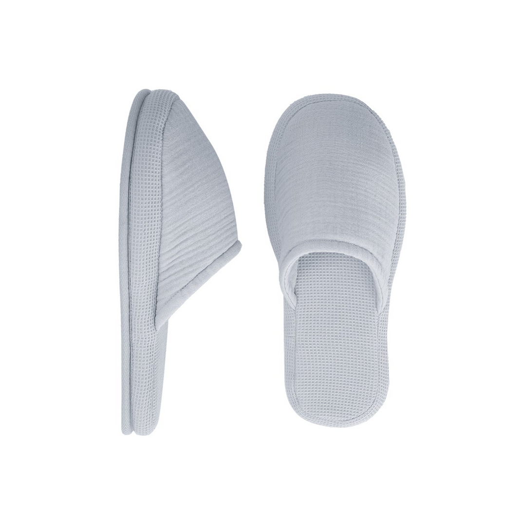 Waffle Slippers Harold, 100% Cotton, grey, size 36-38