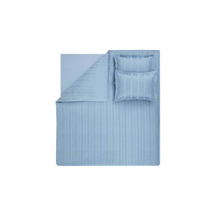 Shelly Jacquard Duvet Cover Set, with Bed Sheet, Bamboo Sateen, Blue, 240x220 cm
