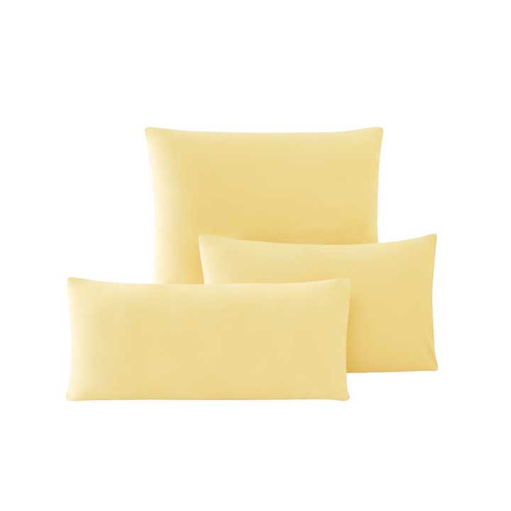 Renforcé Cotton Pillowcases Plain, 2 pcs, 100% Cotton, yellow, 50x70 cm