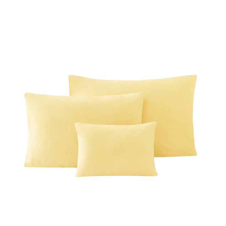 Renforcé Cotton Pillowcases Plain, 2 pcs, 100% Cotton, yellow, 50x70 cm