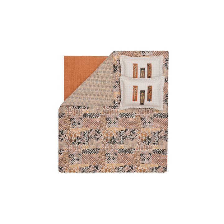 Renforcé Cotton Duvet Cover Set Mauren, with Bed Sheet, 200x220 cm
