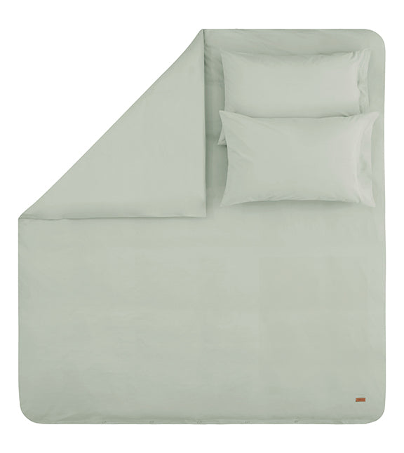 Renforcé Cotton Duvet Cover Plain, 100% Cotton, light green, 180x200 cm