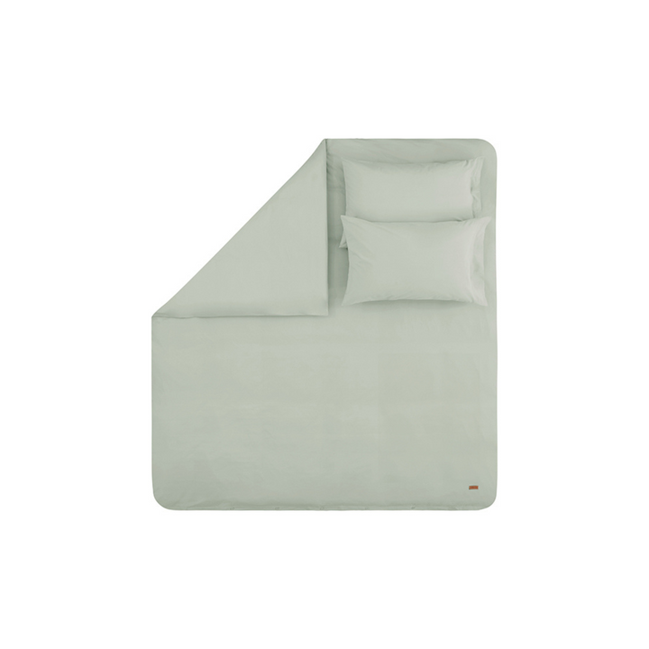Renforcé Cotton Duvet Cover Plain, 100% Cotton, light green, 180x200 cm