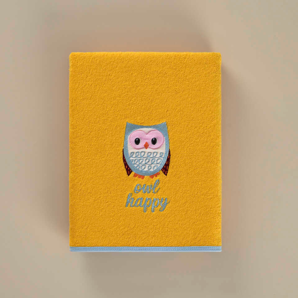 Dětský ručník Owl, z Bio bavlny, oranžový, 50x90 cm