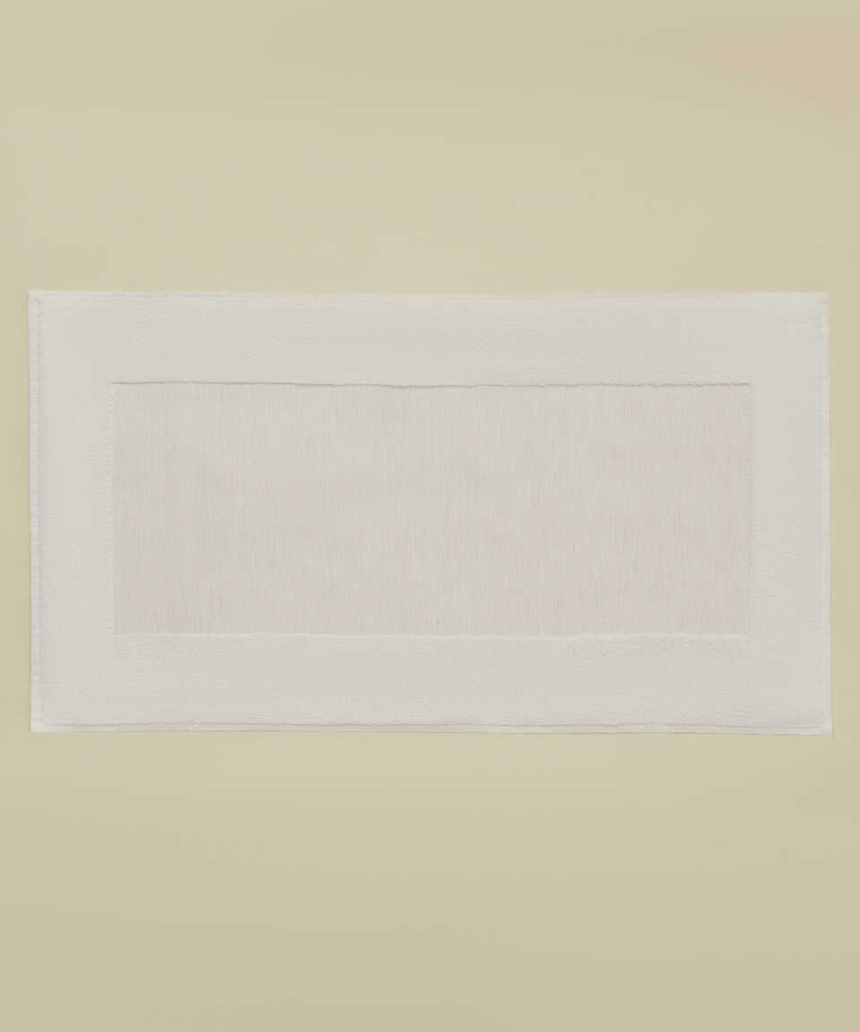 Koupelnová předložka Kilyos, s příměsí lnu, béžové, 50x85 cm