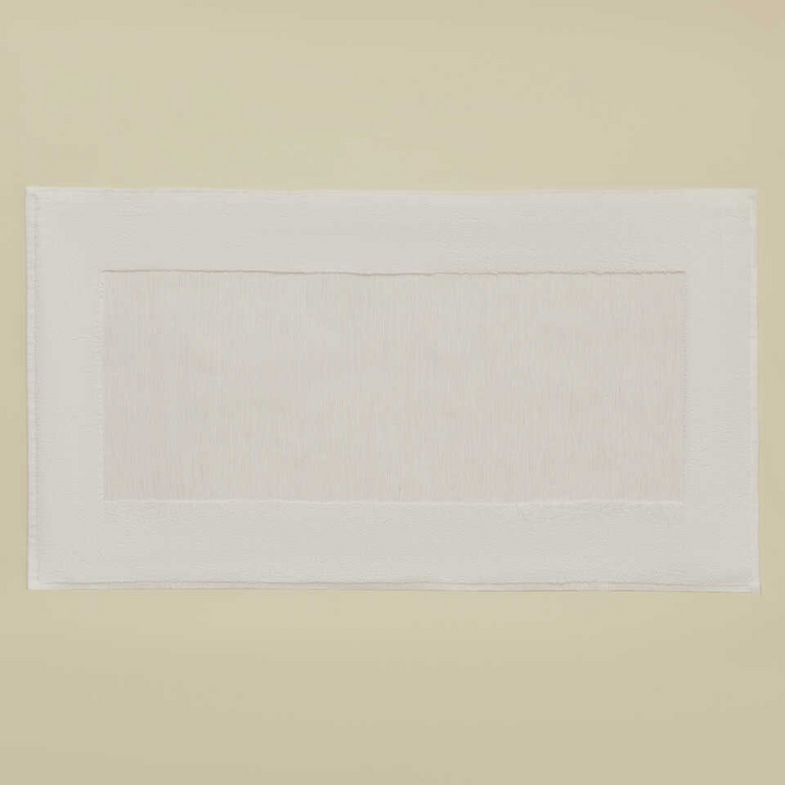 Koupelnová předložka Kilyos, s příměsí lnu, béžové, 50x85 cm