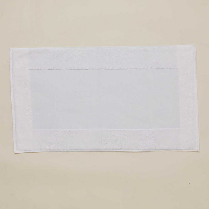 Koupelnová předložka Kilyos, s příměsí lnu, modrá, 50x85 cm