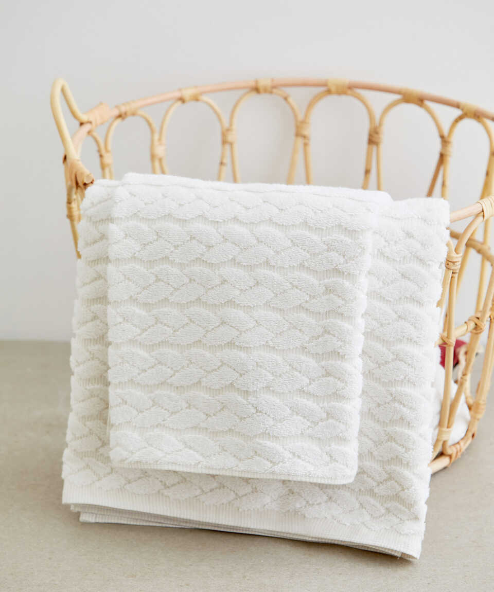 Linen Blend Towel Kilyos Lale, Beige, 76x147 cm