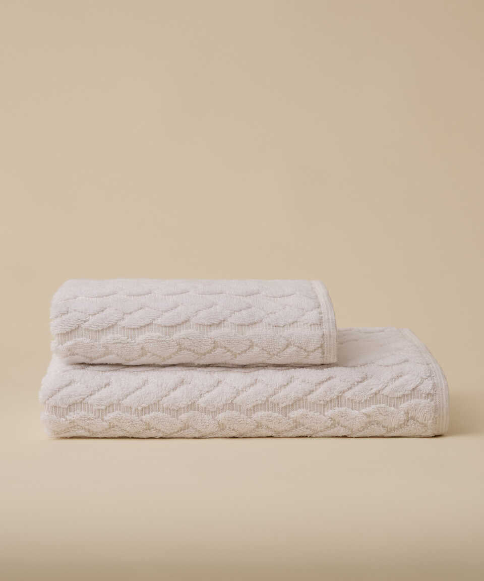 Linen Blend Towel Kilyos Lale, Beige, 76x147 cm