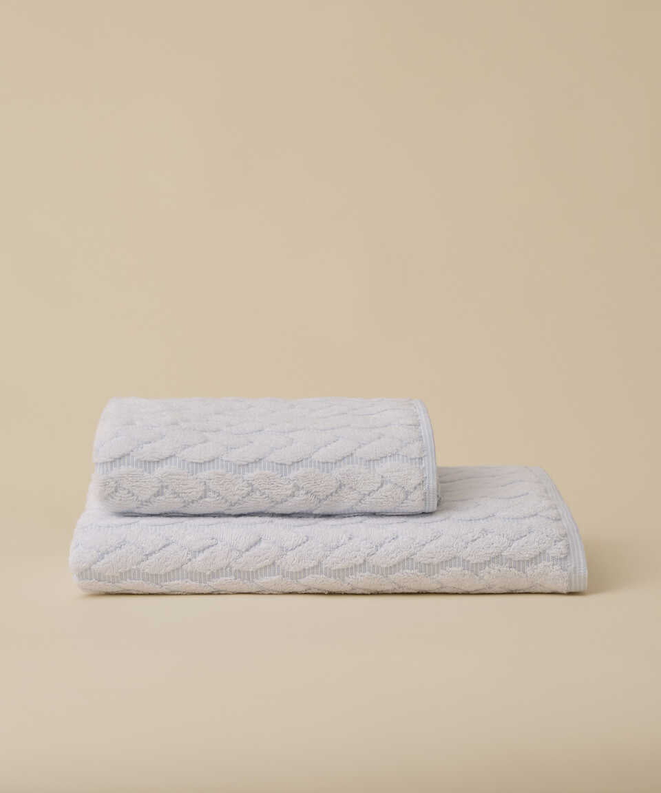Linen Blend Towel Kilyos Lale, Blue, 76x147 cm