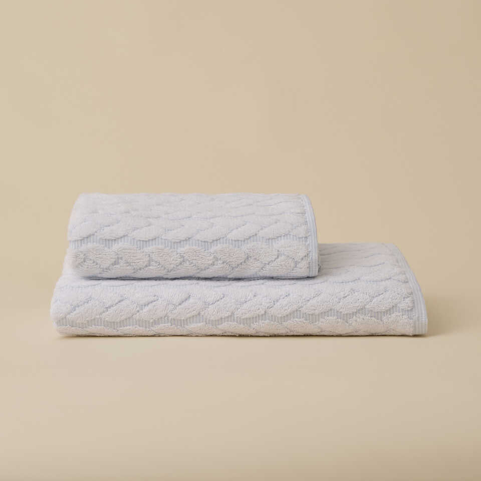 Linen Blend Towel Kilyos Lale, Blue, 76x147 cm