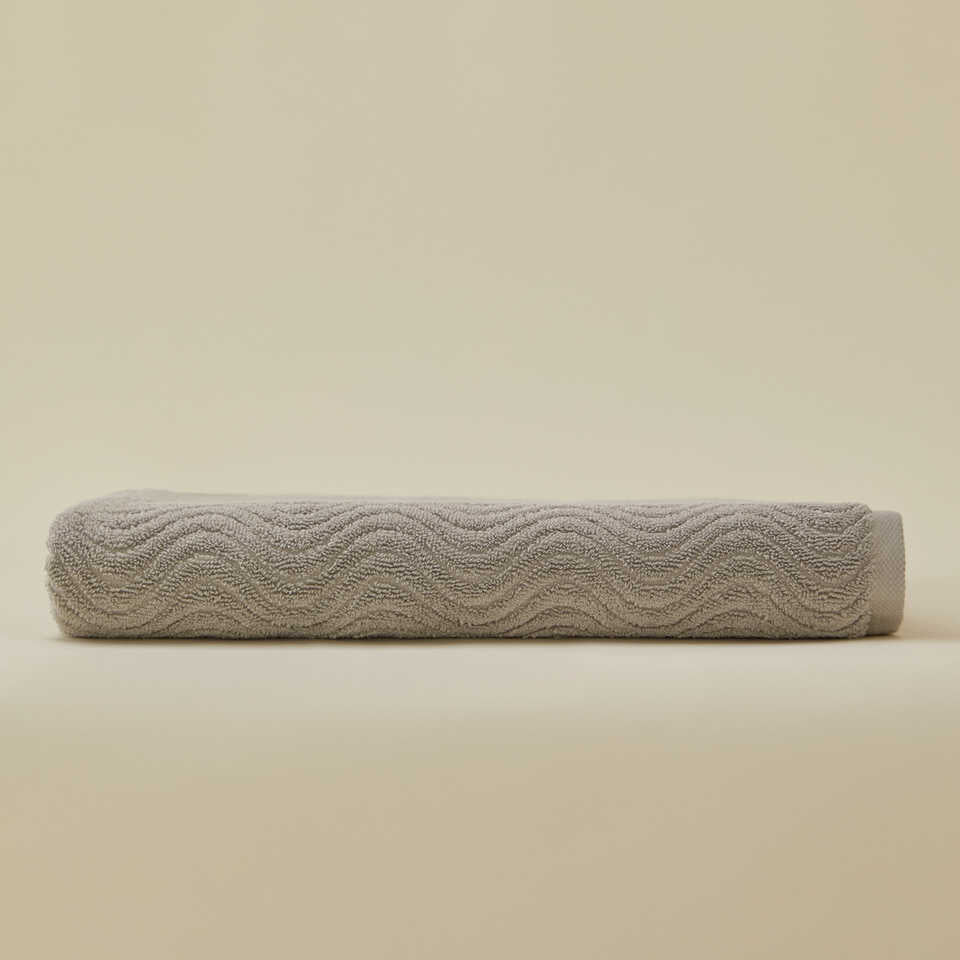 Towel Organic, 100% Organic Cotton, grey, 30x50 cm