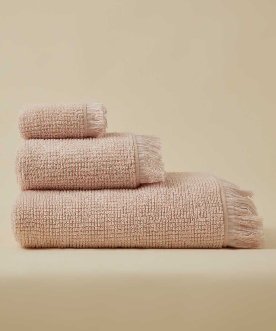 Ručník z froté bavlny Plush, růžové, 76x152 cm