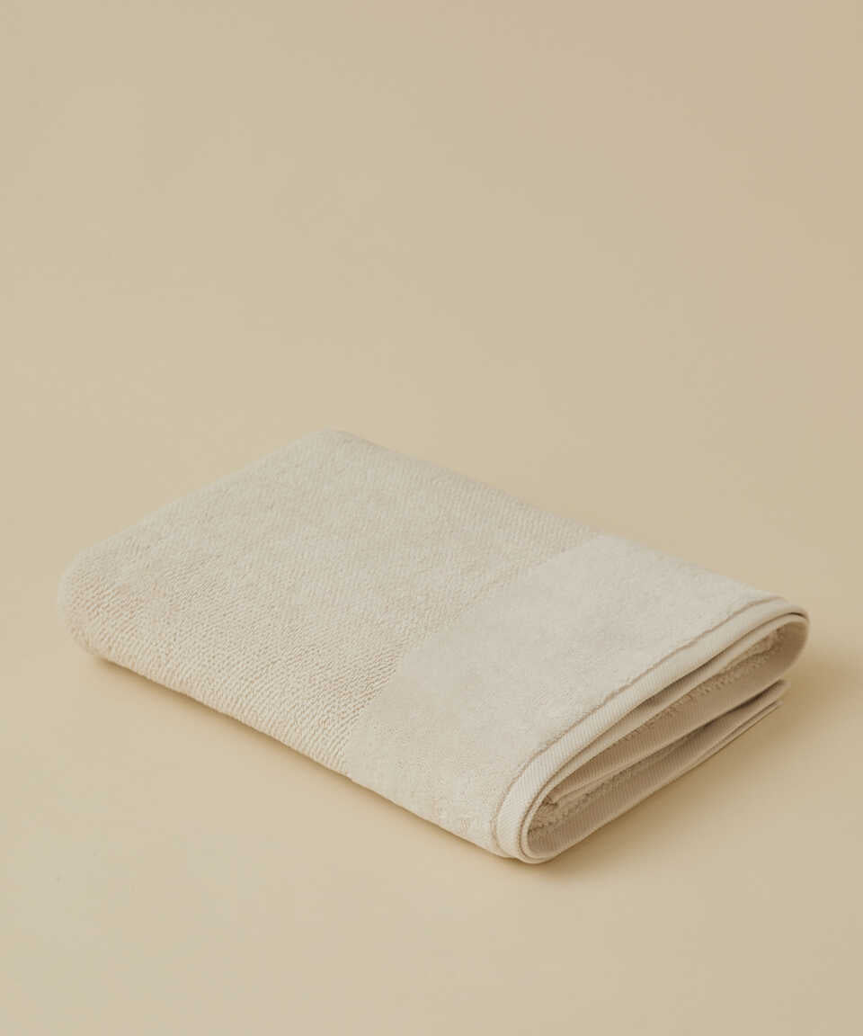 Organic Cotton Towel Sardes, Beige, 50x90 cm