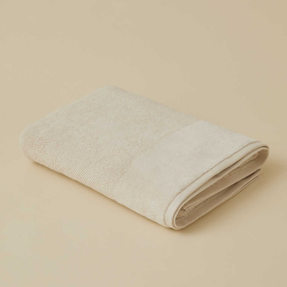 Organic Cotton Towel Sardes, Beige, 50x90 cm