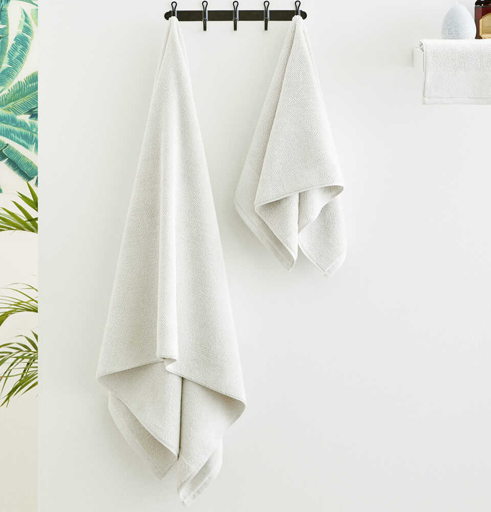 Organic Cotton Towel Sardes, White, 50x90 cm