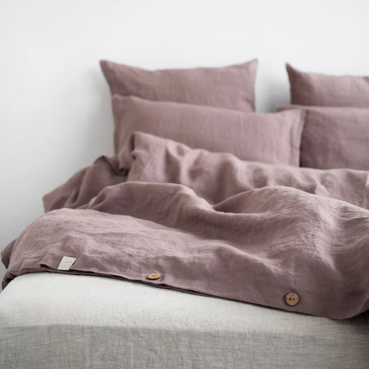 Ashes of Roses Linen Duvet Cover Set, 200x200 cm, Linen Tales