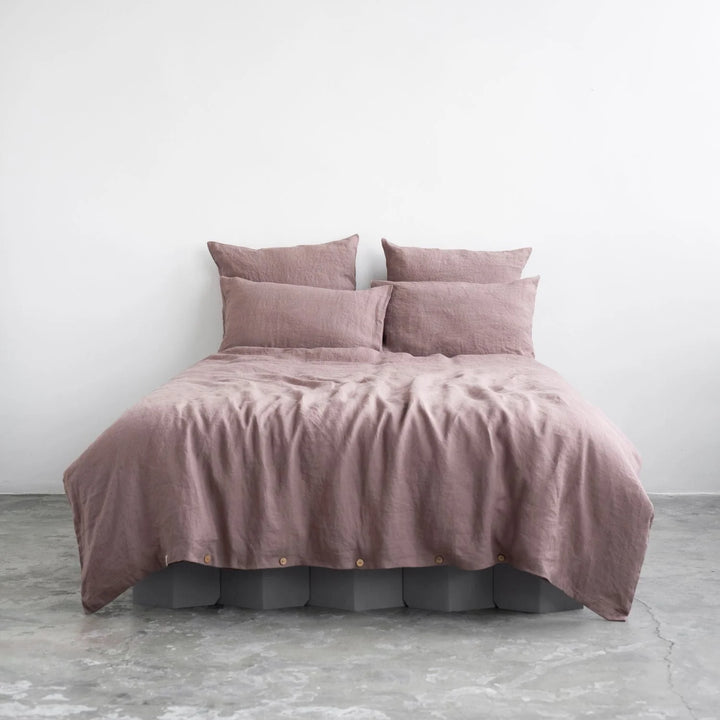 Ashes of Roses Linen Duvet Cover Set, 200x200 cm, Linen Tales