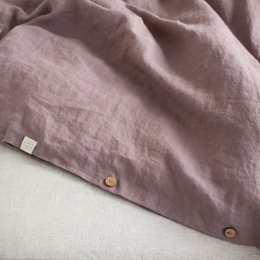 Ashes of Roses Linen Duvet Cover Set, 200x200 cm, Linen Tales