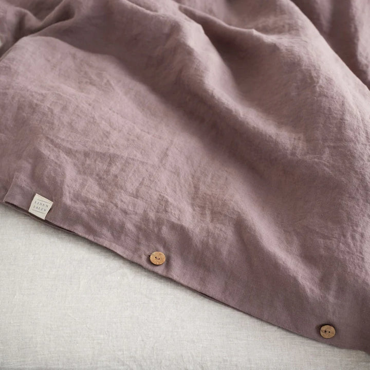 Ashes of Roses Linen Duvet Cover Set, 200x200 cm, Linen Tales