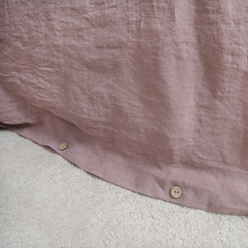 Ashes of Roses Linen Duvet Cover Set, 200x200 cm, Linen Tales