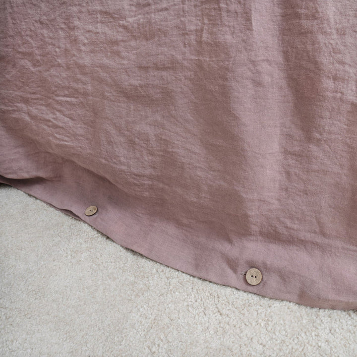 Ashes of Roses Linen Duvet Cover Set, 200x200 cm, Linen Tales