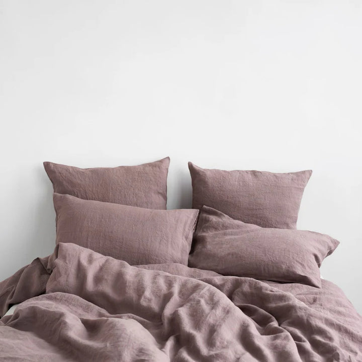 Ashes of Roses Linen Duvet Cover Set, 200x200 cm, Linen Tales
