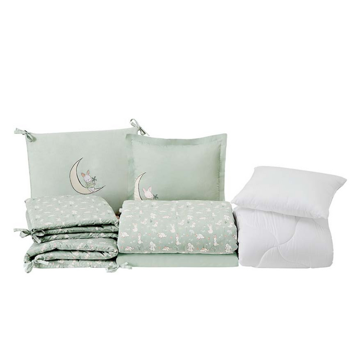 Set přikrývky a polštáře do dětské postýlky Rabbit, povlečení, prostěradla a povlaků na polštář