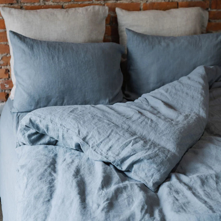 Blue Fog Linen Duvet Cover Set, 140x200 cm, Linen Tales