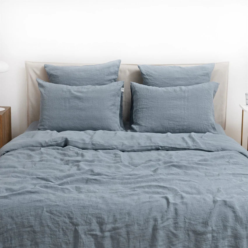 Blue Fog Linen Duvet Cover Set, 135x200 cm, Linen Tales