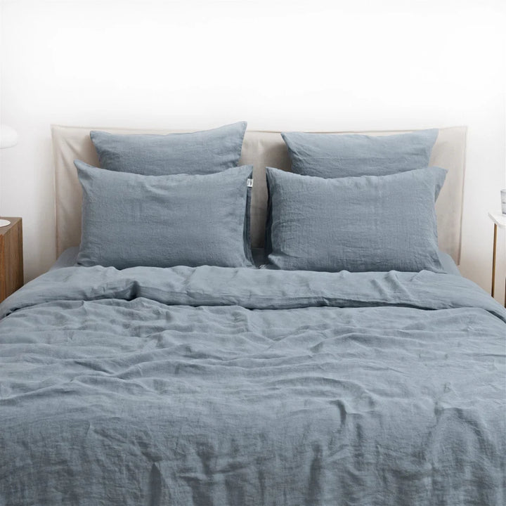 Blue Fog Linen Duvet Cover Set, 140x200 cm, Linen Tales
