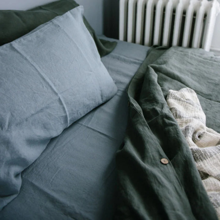 Blue Fog Linen Pillowcase, 80x80 cm, Linen Tales