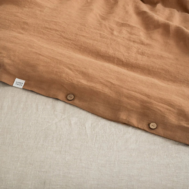 Camel Linen Duvet Cover Set, 200x220 cm, Linen Tales