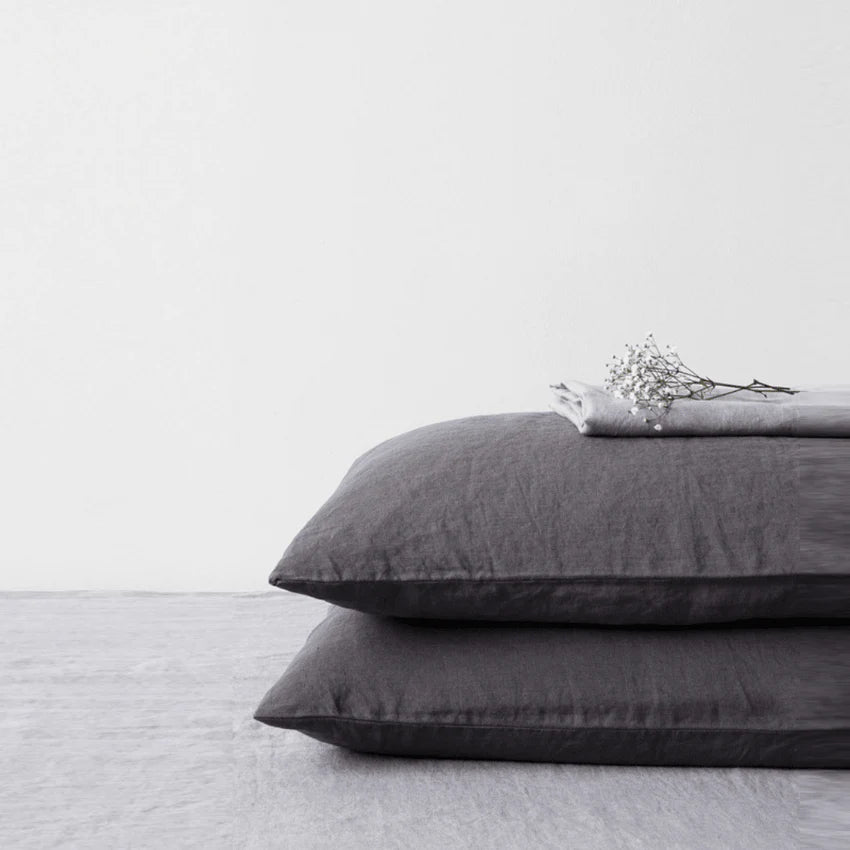 Dark Grey Linen Pillowcase, 60x80 cm, Linen Tales