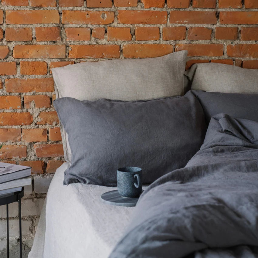 Dark Grey Linen Pillowcase, 60x80 cm, Linen Tales