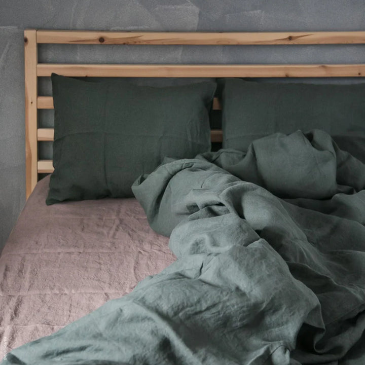Forest Green Linen Pillowcase, 80x80 cm, Linen Tales