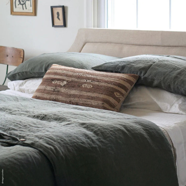 Forest Green Linen Pillowcase, 80x80 cm, Linen Tales