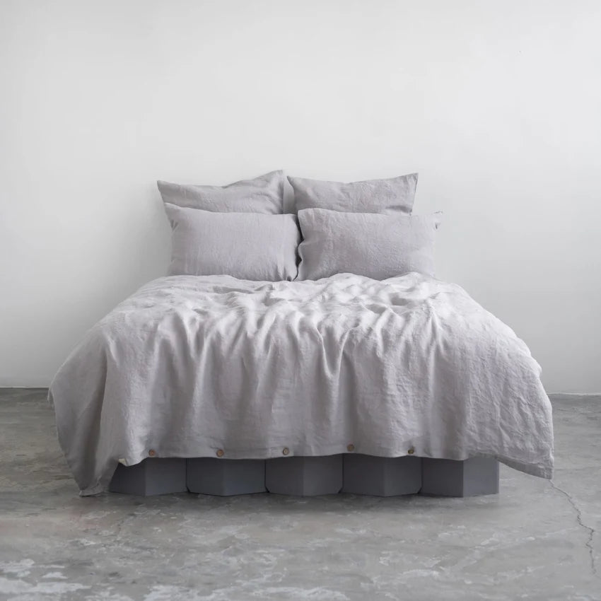 Light Grey Linen Duvet Cover Set, 140x200 cm, Linen Tales