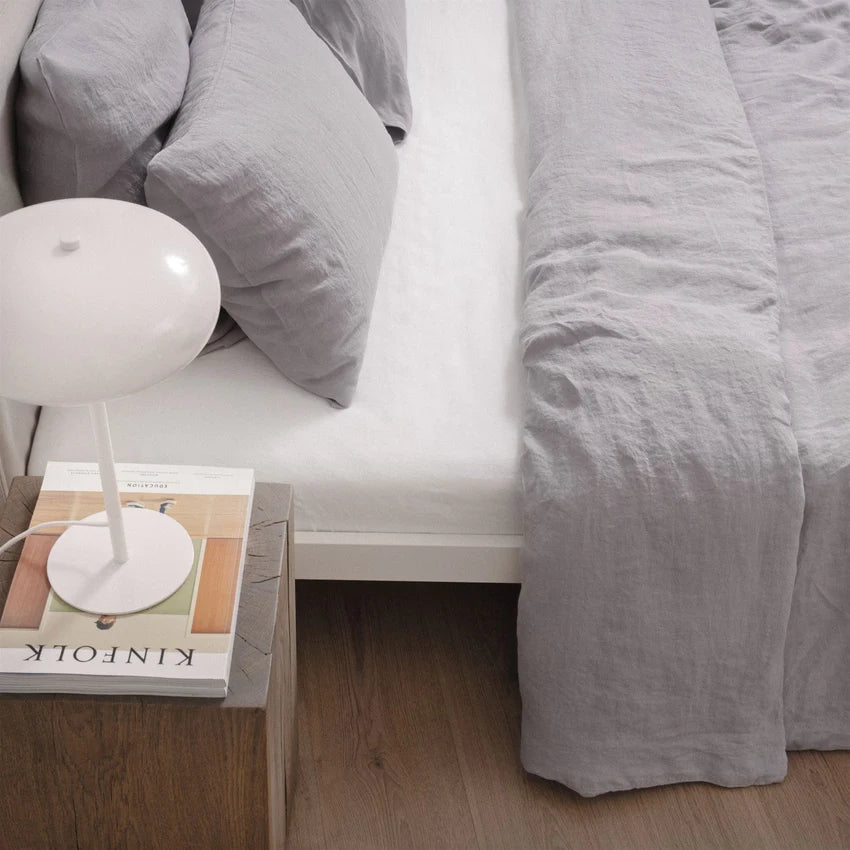 Light Grey Linen Duvet Cover Set, 140x200 cm, Linen Tales