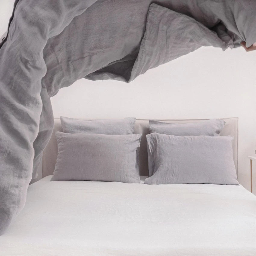Light Grey Linen Duvet Cover Set, 140x200 cm, Linen Tales