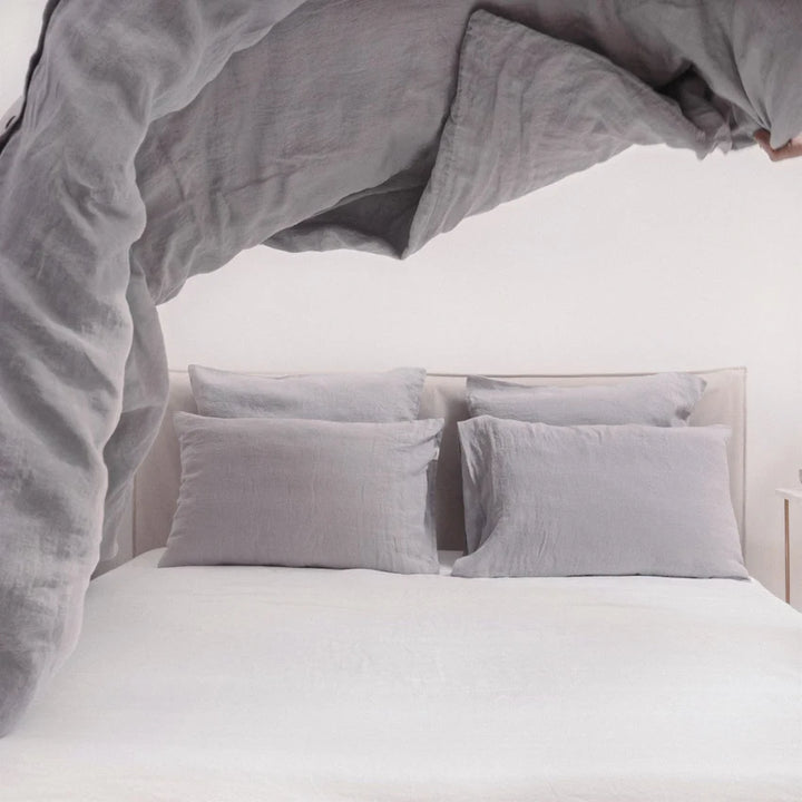 Light Grey Linen Duvet Cover Set, 140x200 cm, Linen Tales