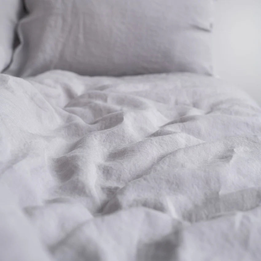 Light Grey Linen Duvet Cover Set, 140x200 cm, Linen Tales